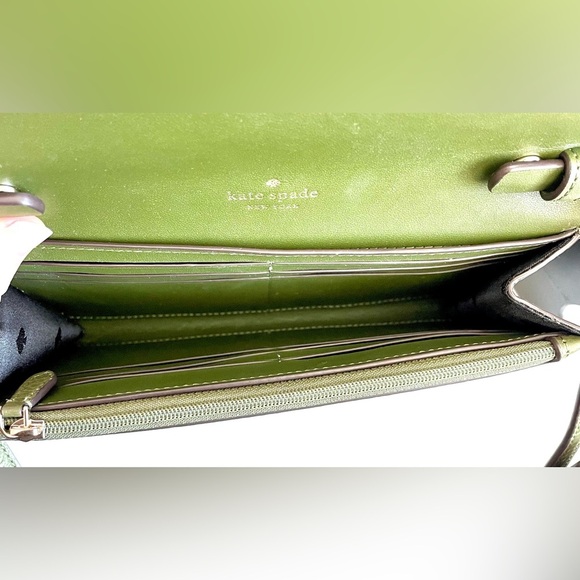 Kate Spade Marti Enchanted Green Leather Wallet Crossbody Bag Purse MSRP $249 - Picture 8 of 16
